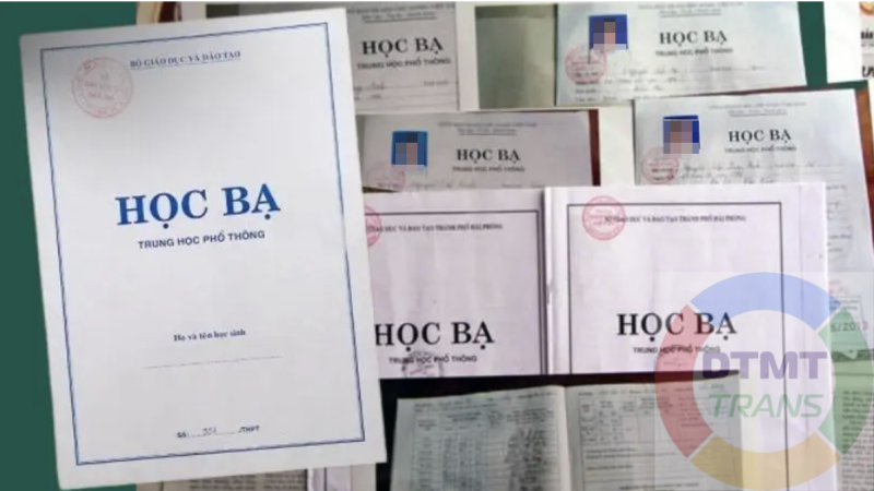 Dịch thuật công chứng Học bạ TH, THCS, THPT chuẩn xác tại DTMT